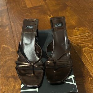 Anne Klein - Capri Bronze Metallic Strappy Slide. Size 9. NIB